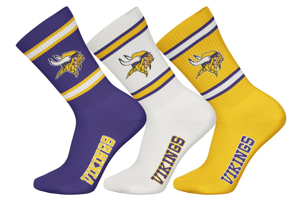 Minnesota Vikings 3pk Crew Socks
