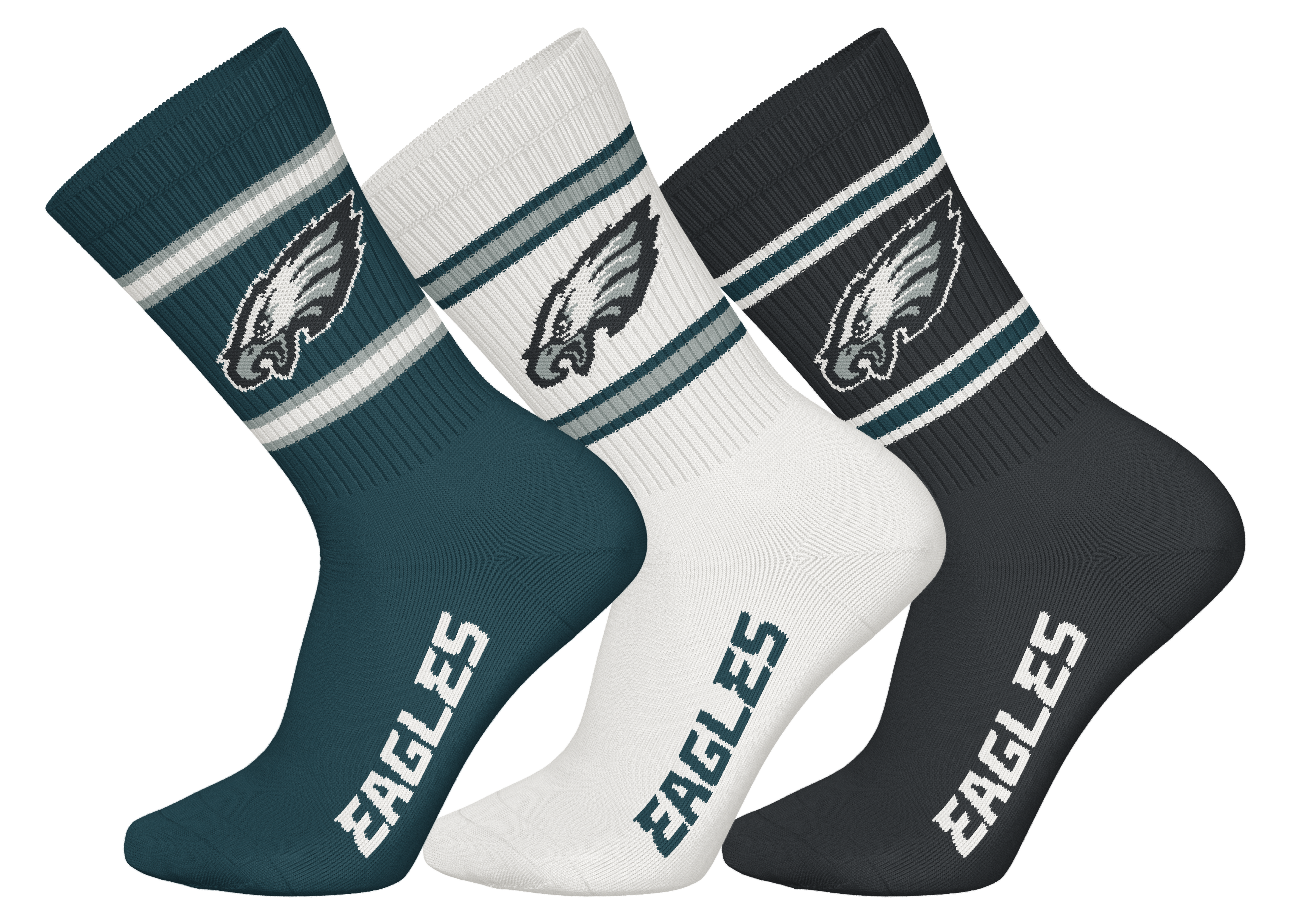 Philadelphia Eagles 3pk Crew Socks