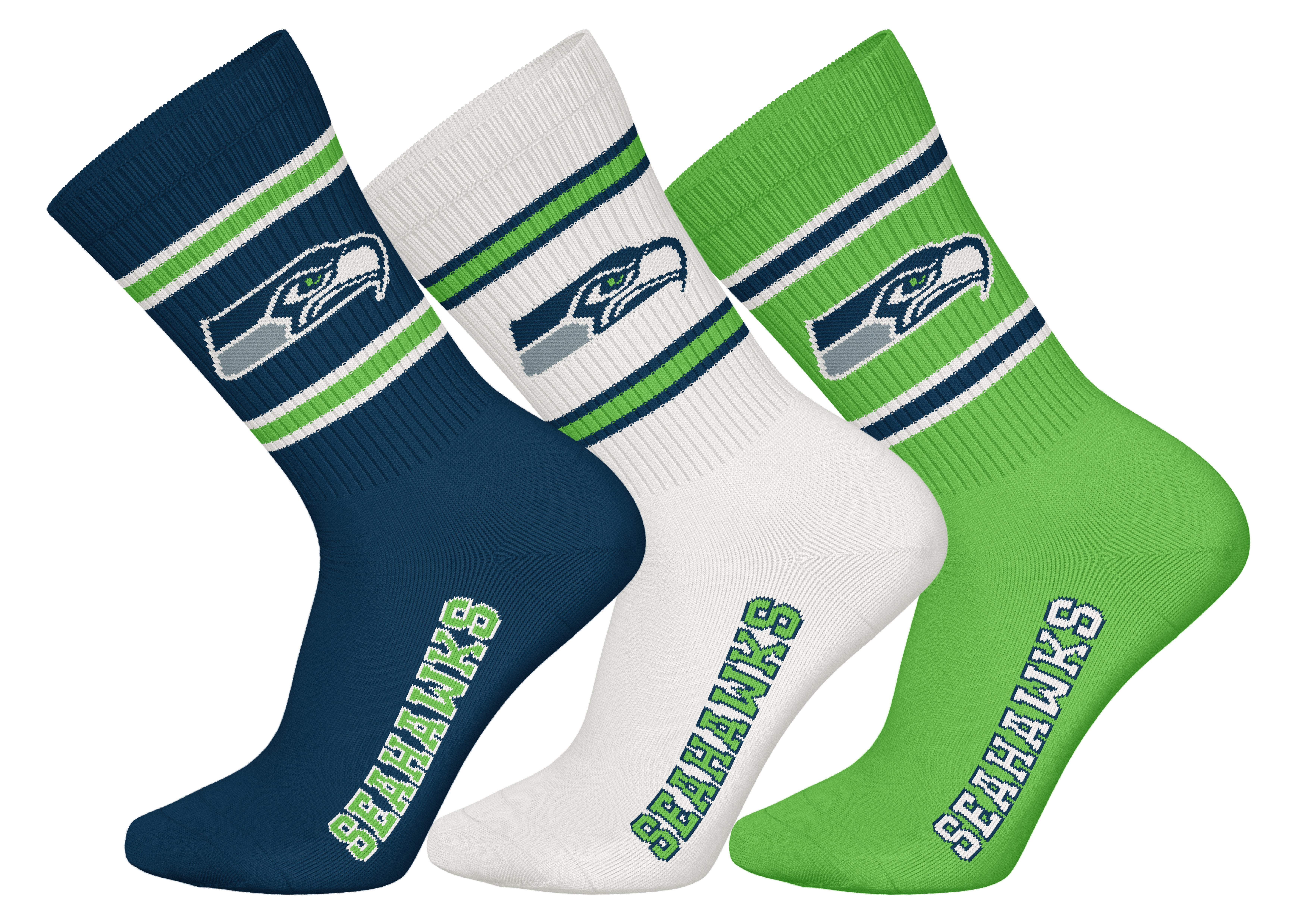 Seattle Seahawks 3pk Crew Socks