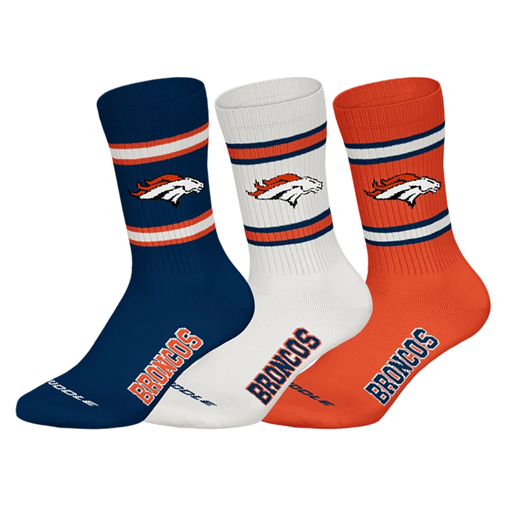 Denver Broncos 3pk Crew Socks