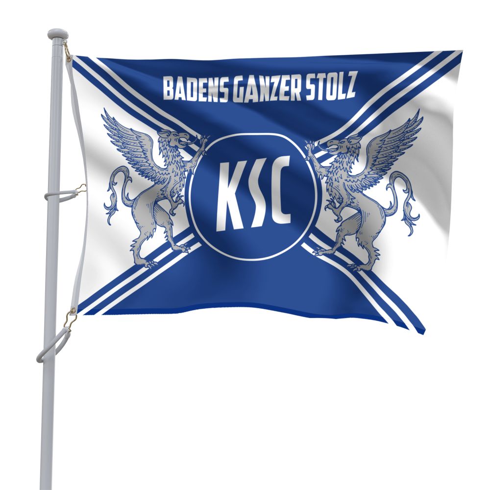 KSC Fahne Greif mit Ösen
