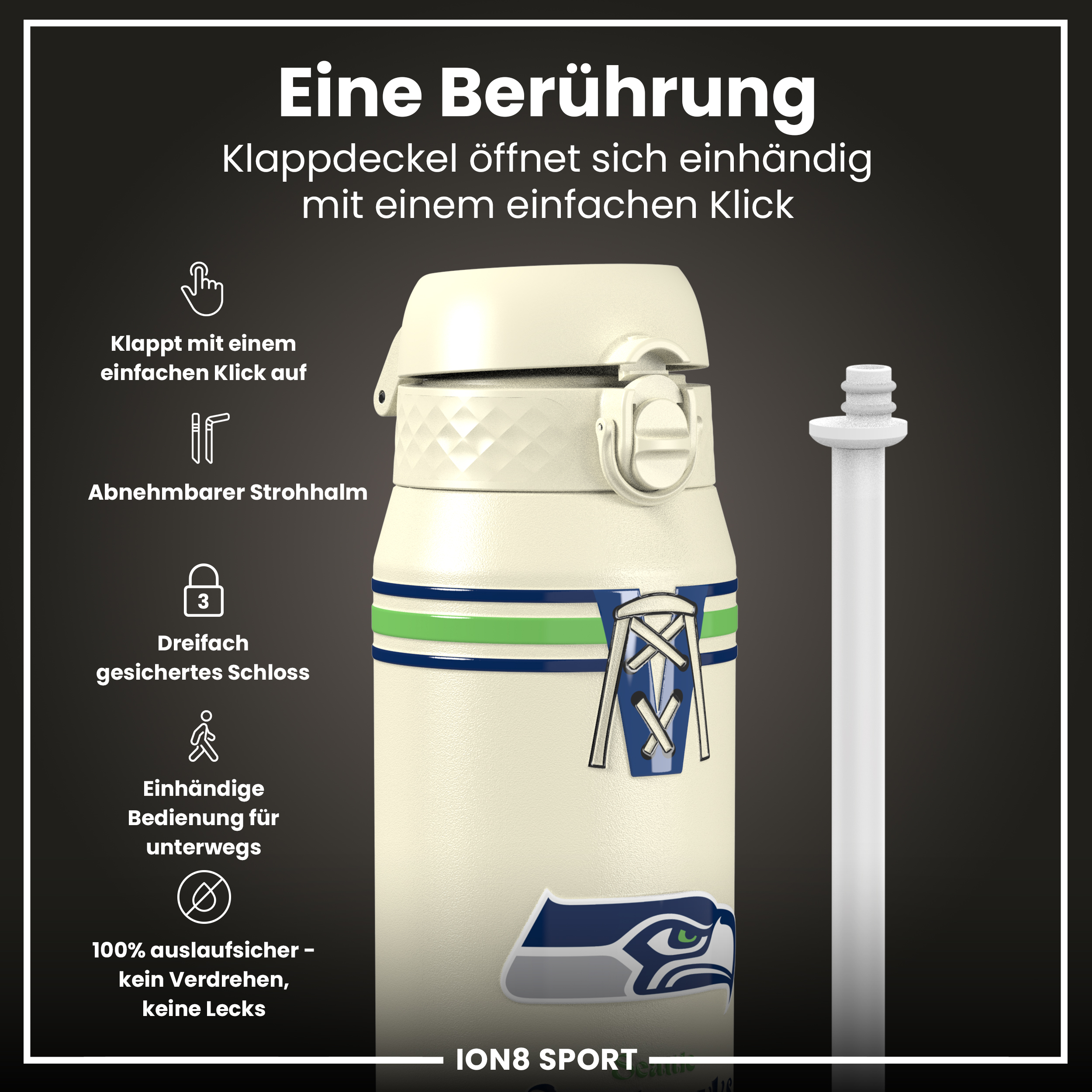 Seattle Seahawks TB Steel Water Bottle 750ml