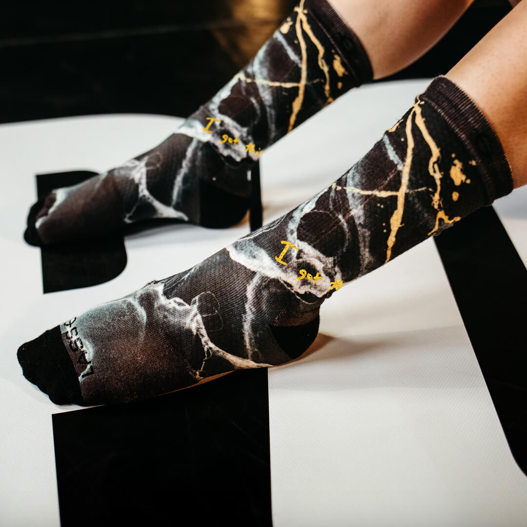Performance Compression Socks Dark Marble