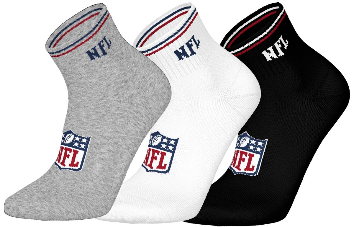 NFL Shield 3pk Quarter Socks
