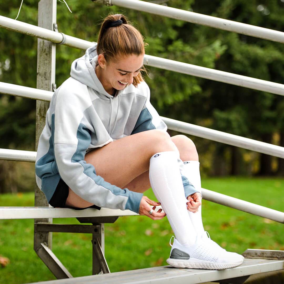 Knee High Compression Socks White