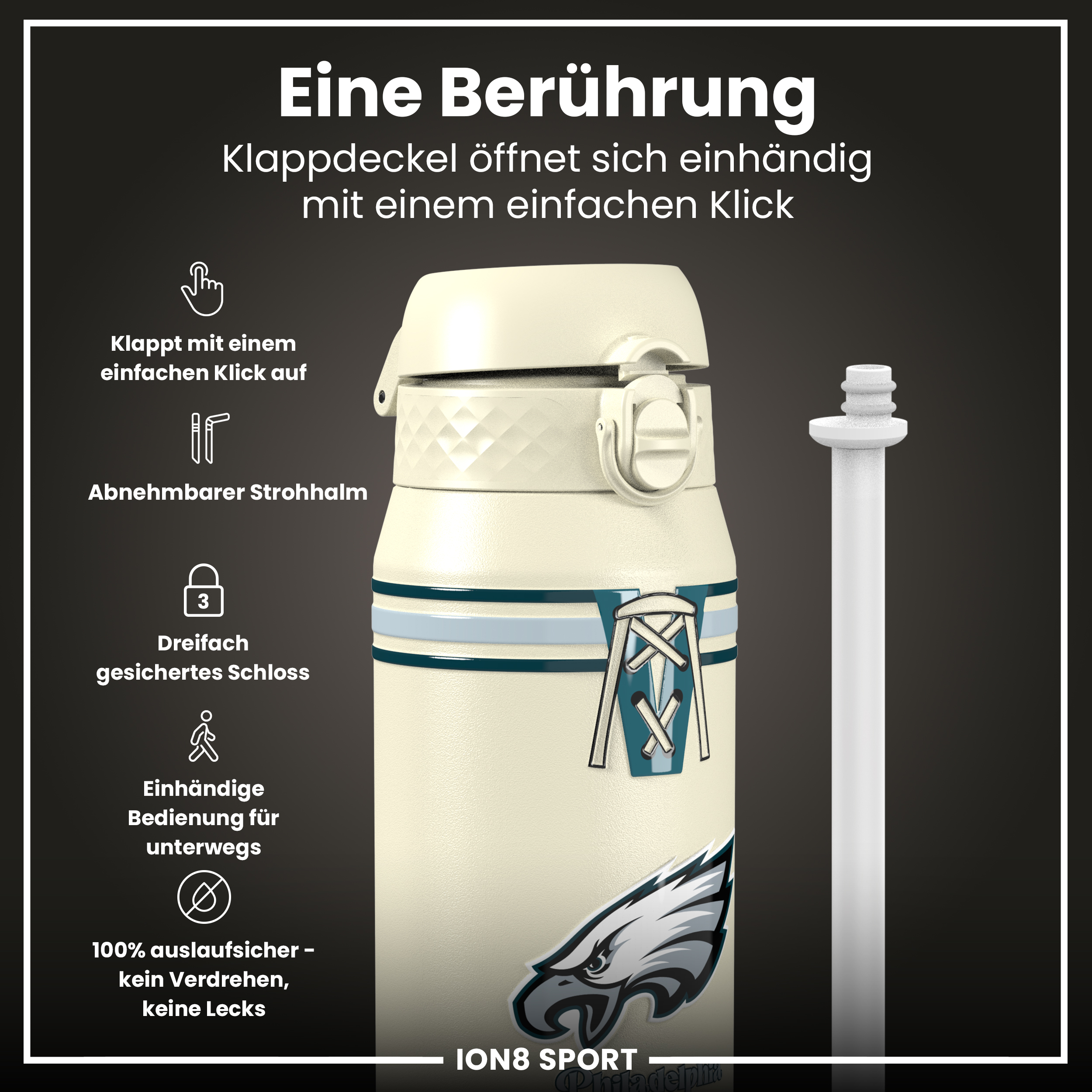 Philadelphia Eagles TB Steel Water Bottle 750ml