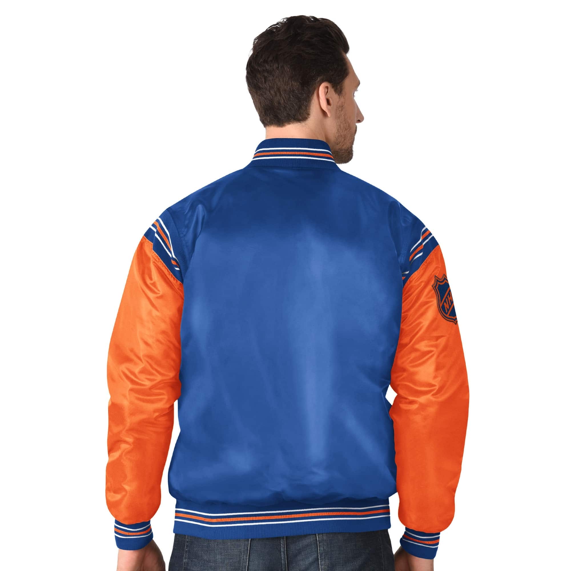 Edmonton Oilers Starter Satin Varsity Jacket