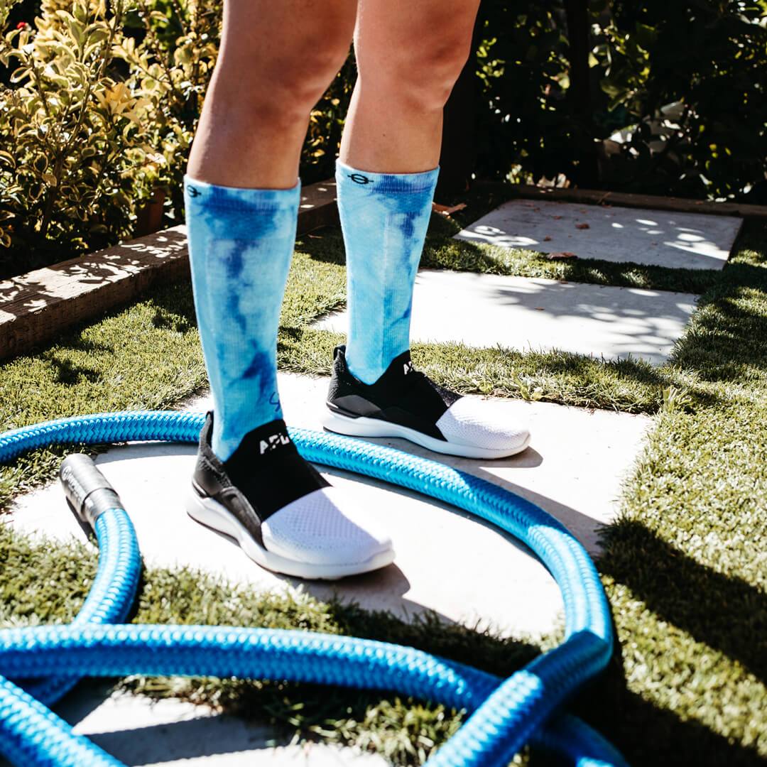 Performance Compression Socks Aqua TieDye