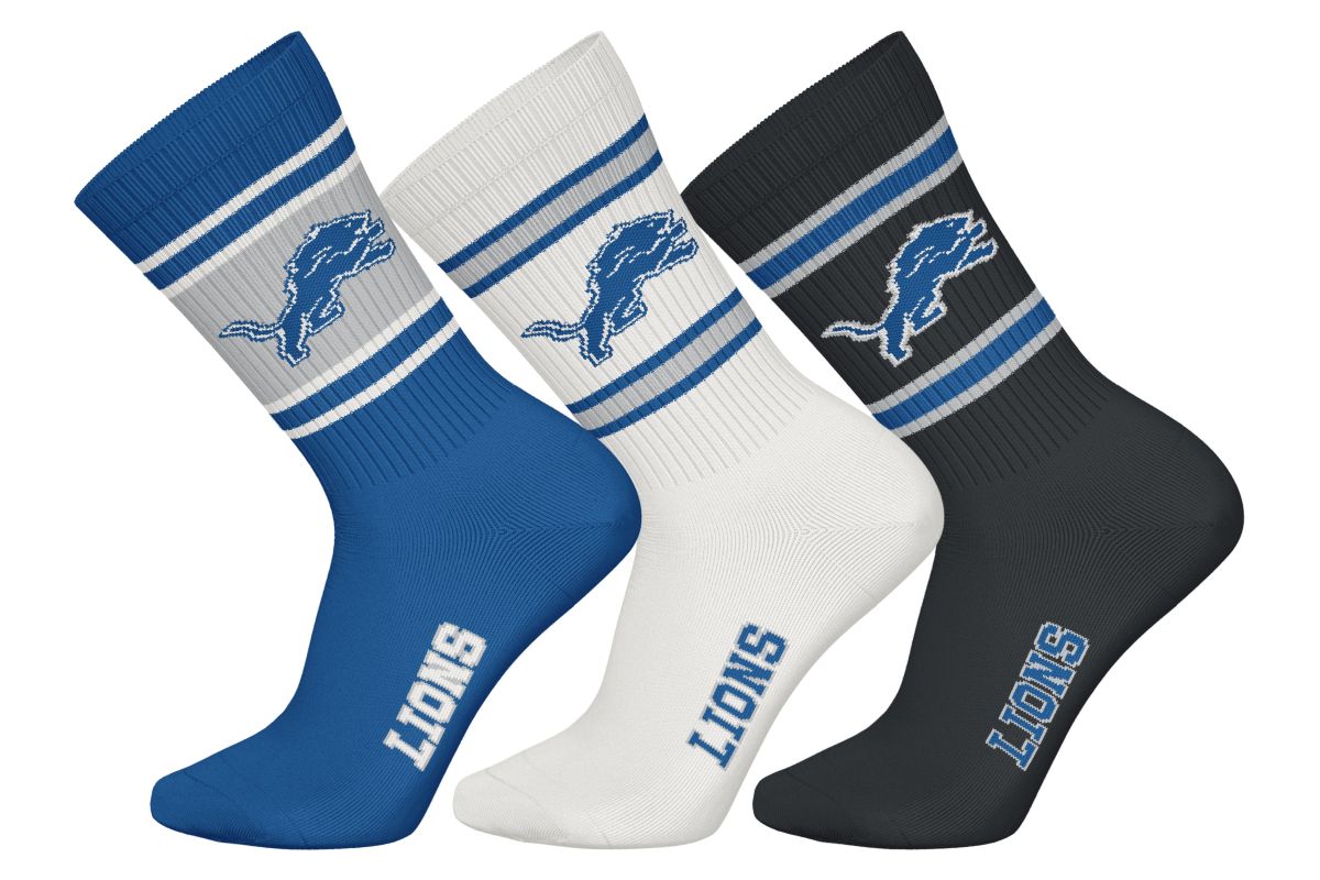 Detroit Lions 3pk Crew Socks