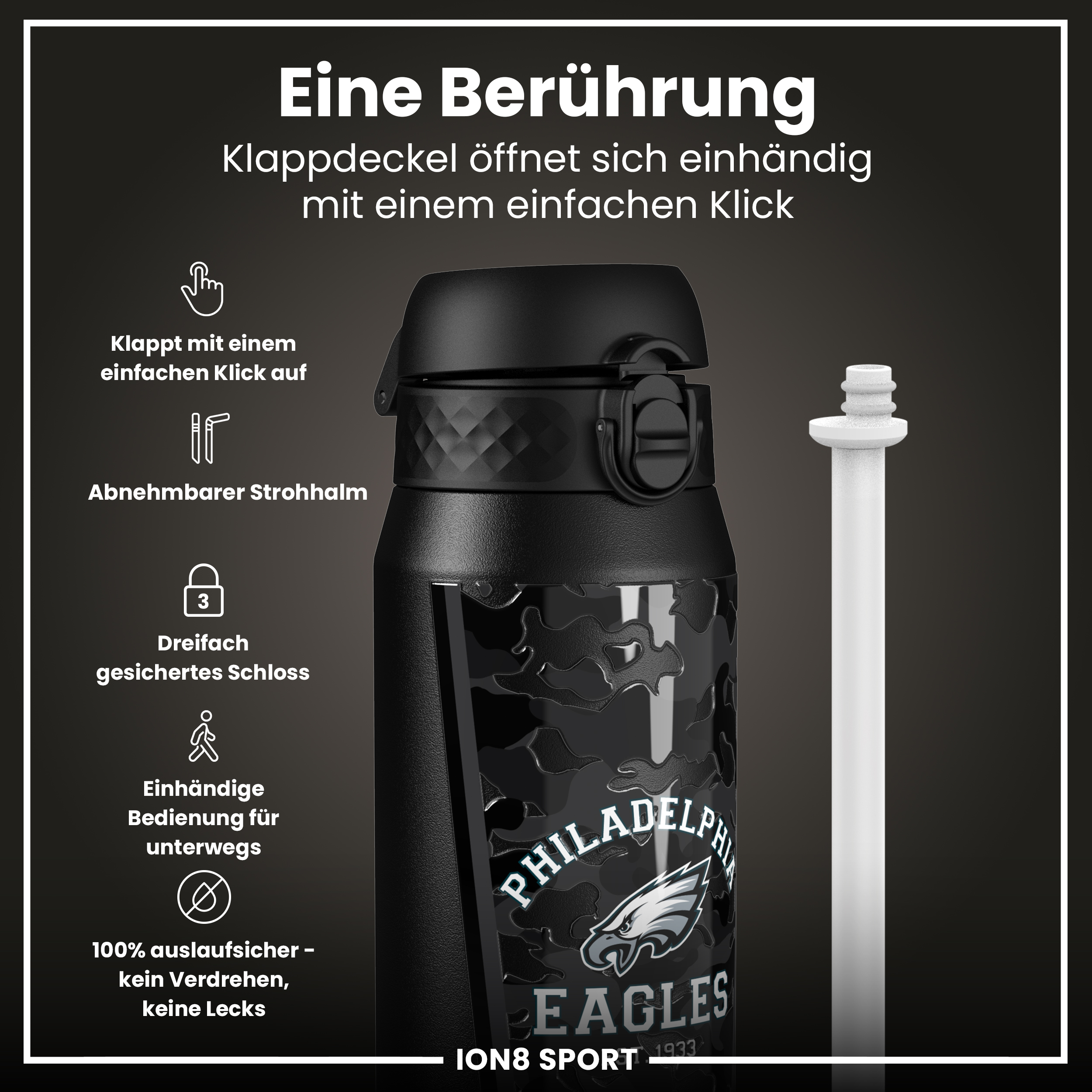Philadelphia Eagles Steel Water Bottle 750ml