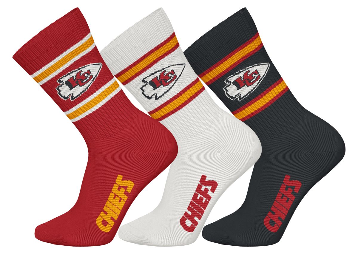 Kansas City Chiefs 3pk Crew Socks