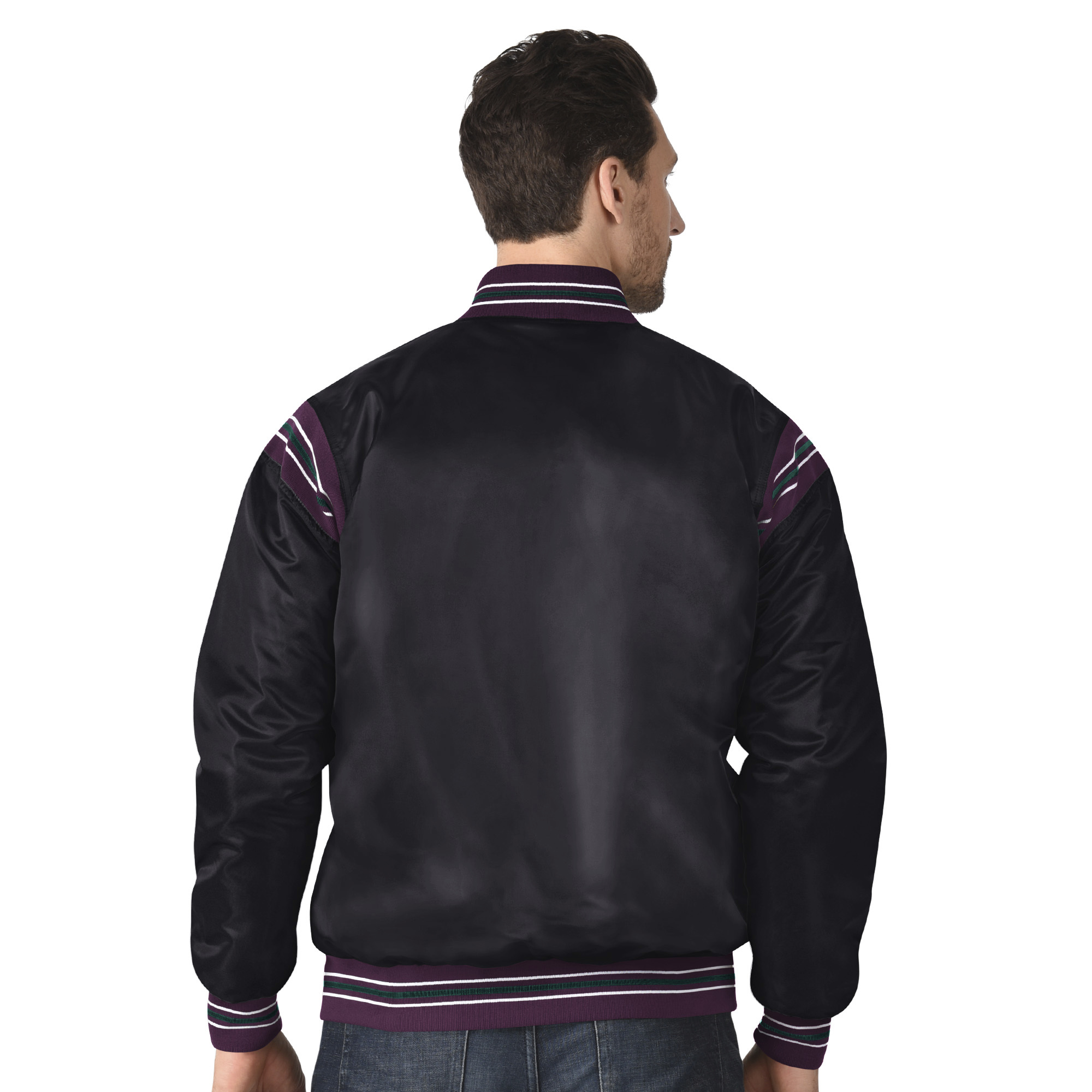 Anaheim Ducks Starter Satin Varsity Jacket