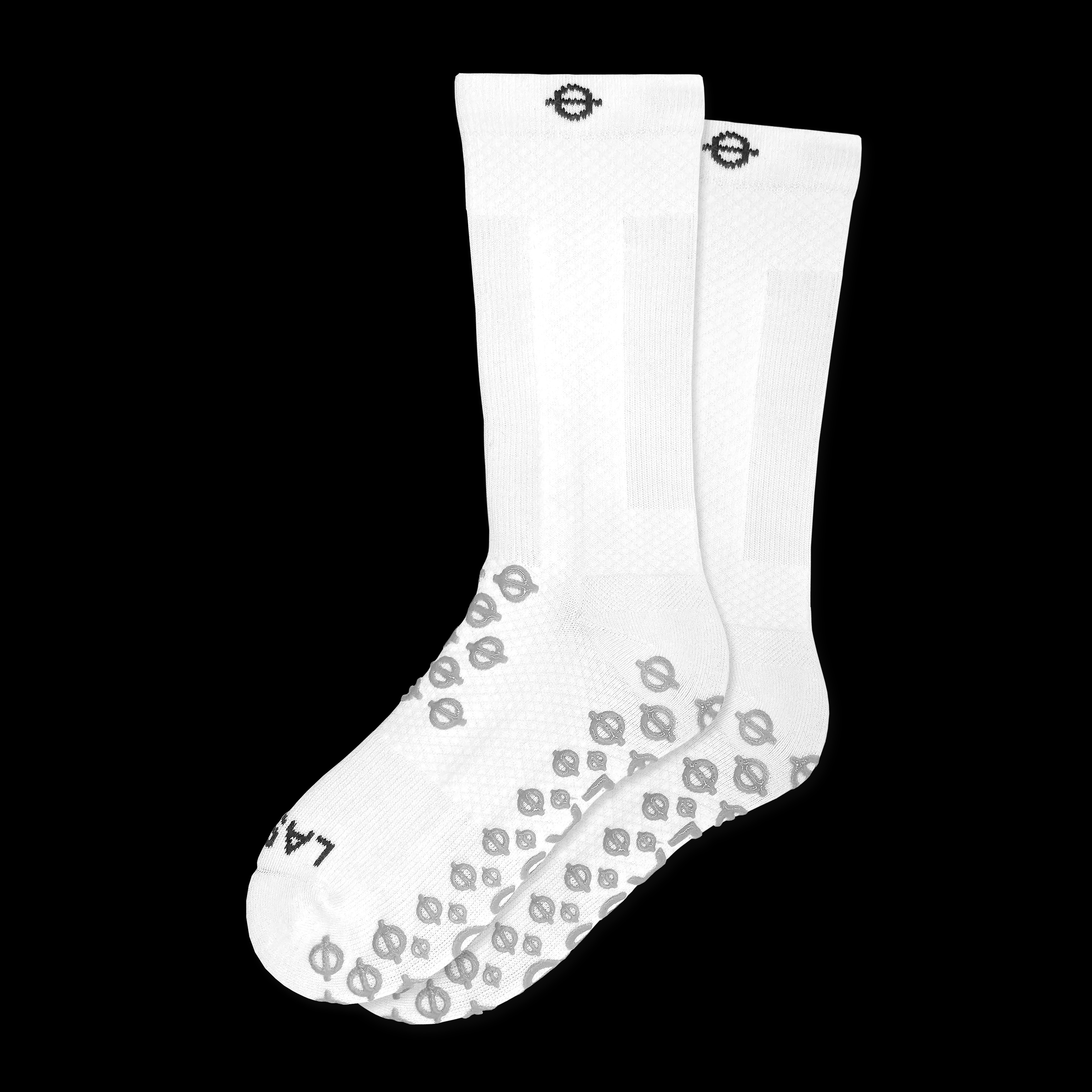 Performance Compression Grip Socks White