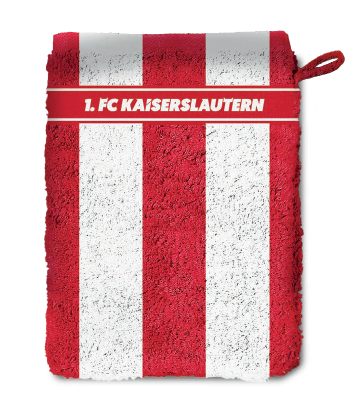 FCK Waschlappen 1.FCK gestreift rot/weiss