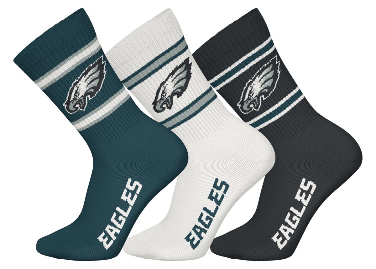 Philadelphia Eagles 3pk Crew Socks