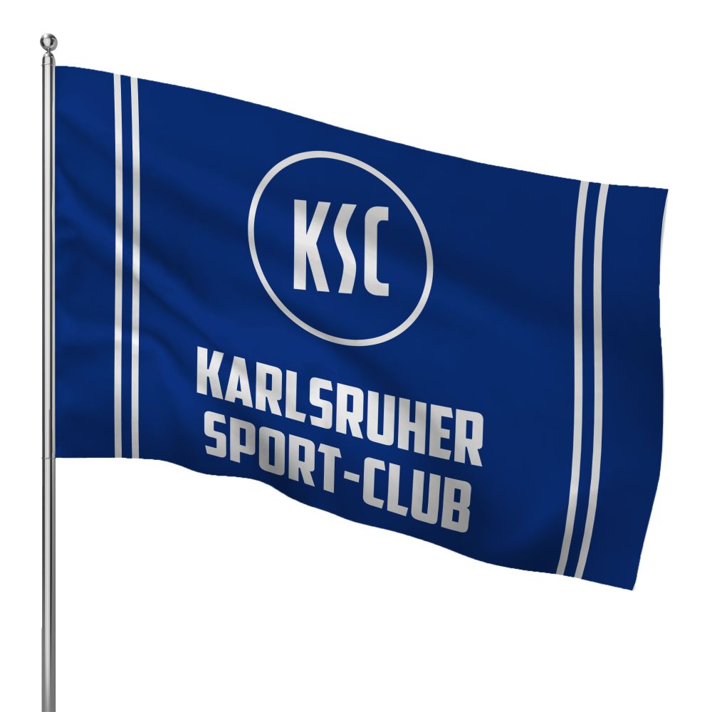 KSC Fahne Logo Streifen mit Schlaufe