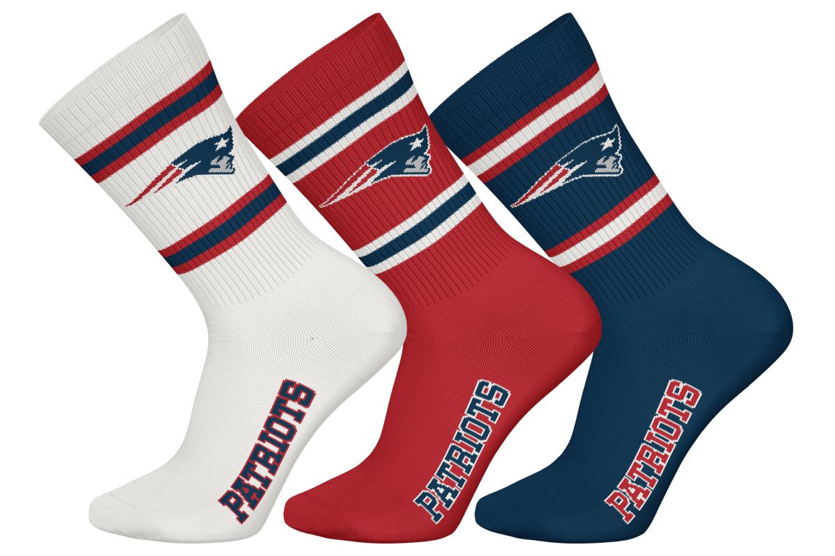 New England Patriots 3pk Crew Socks