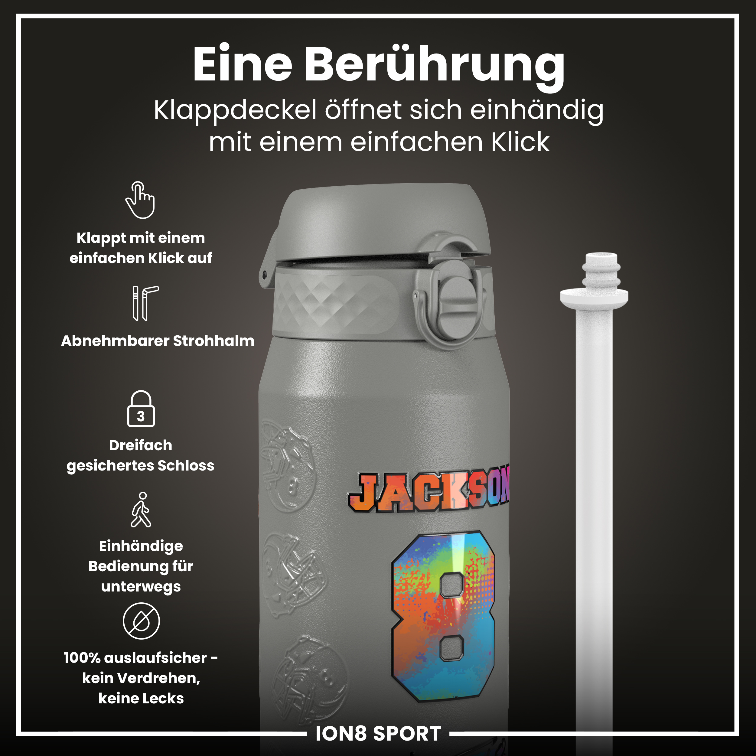 Lamar Jackson Steel Water Bottle 750ml
