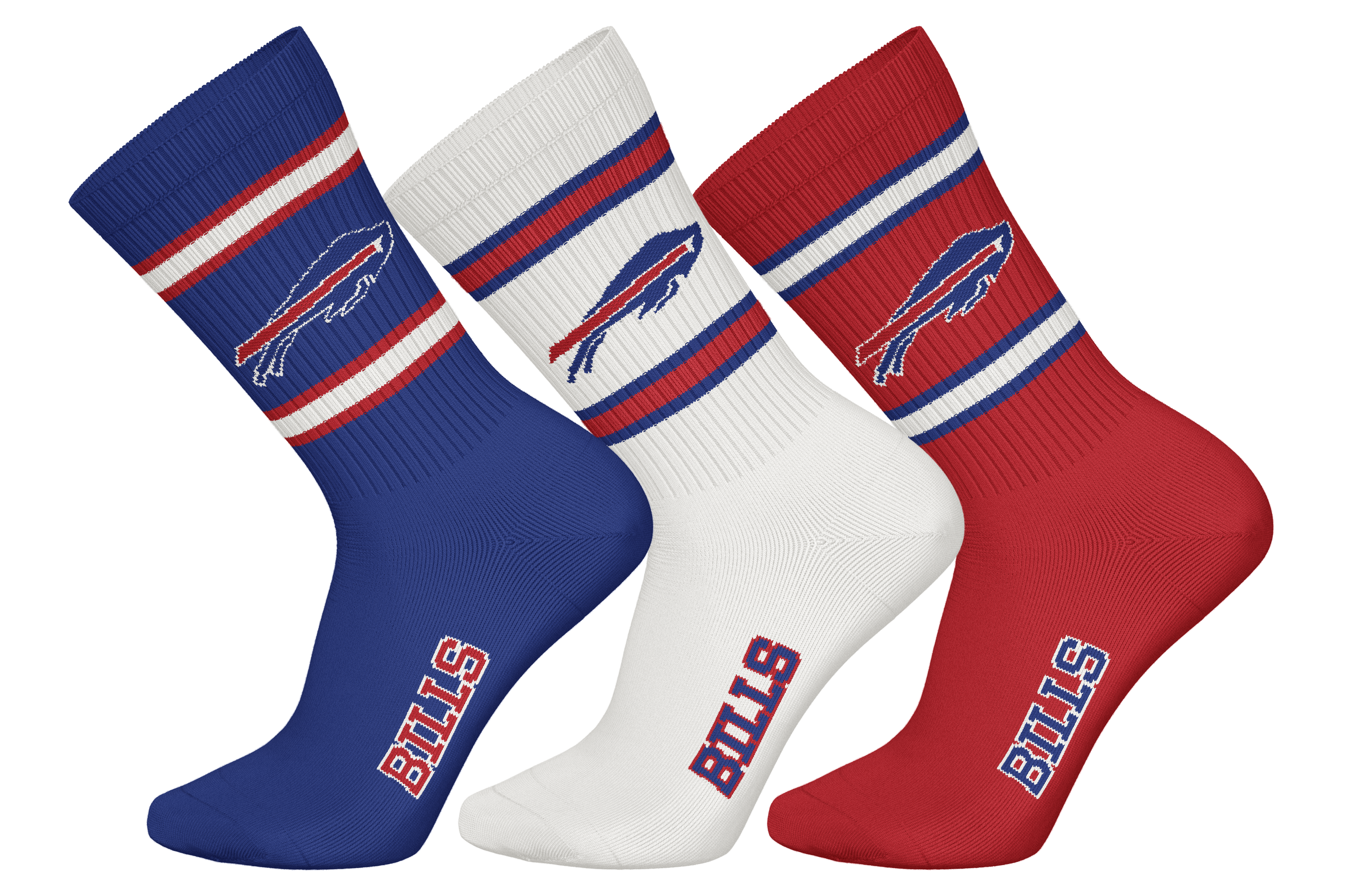 Buffalo Bills 3pk Crew Socks