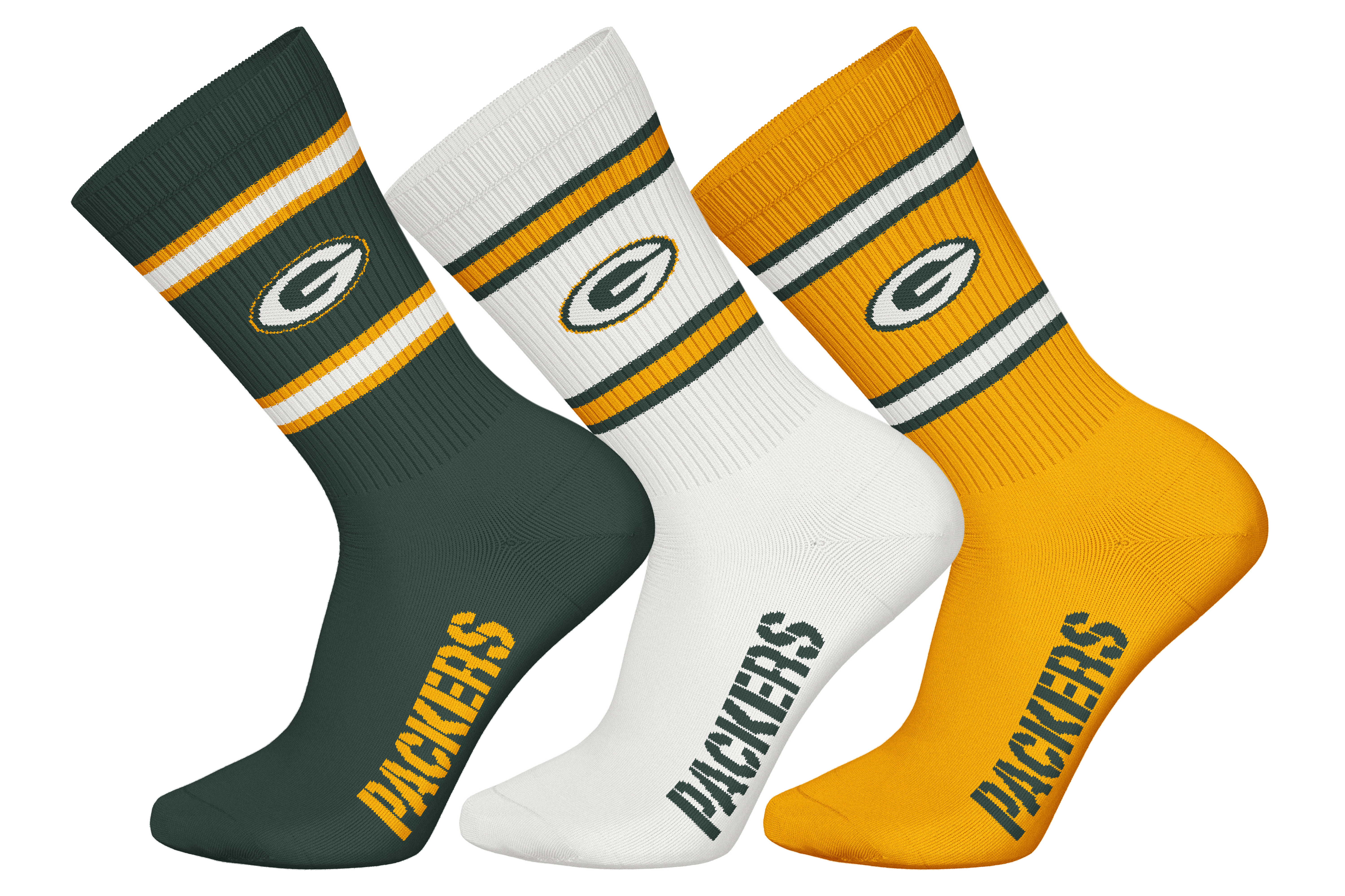 Green Bay Packers 3pk Crew Socks(Altes Design)