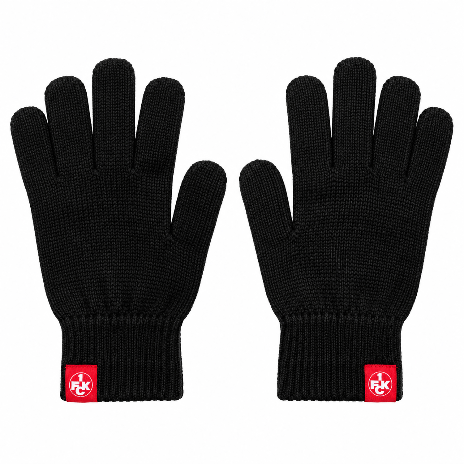 FCK Strickhandschuhe Logo schwarz