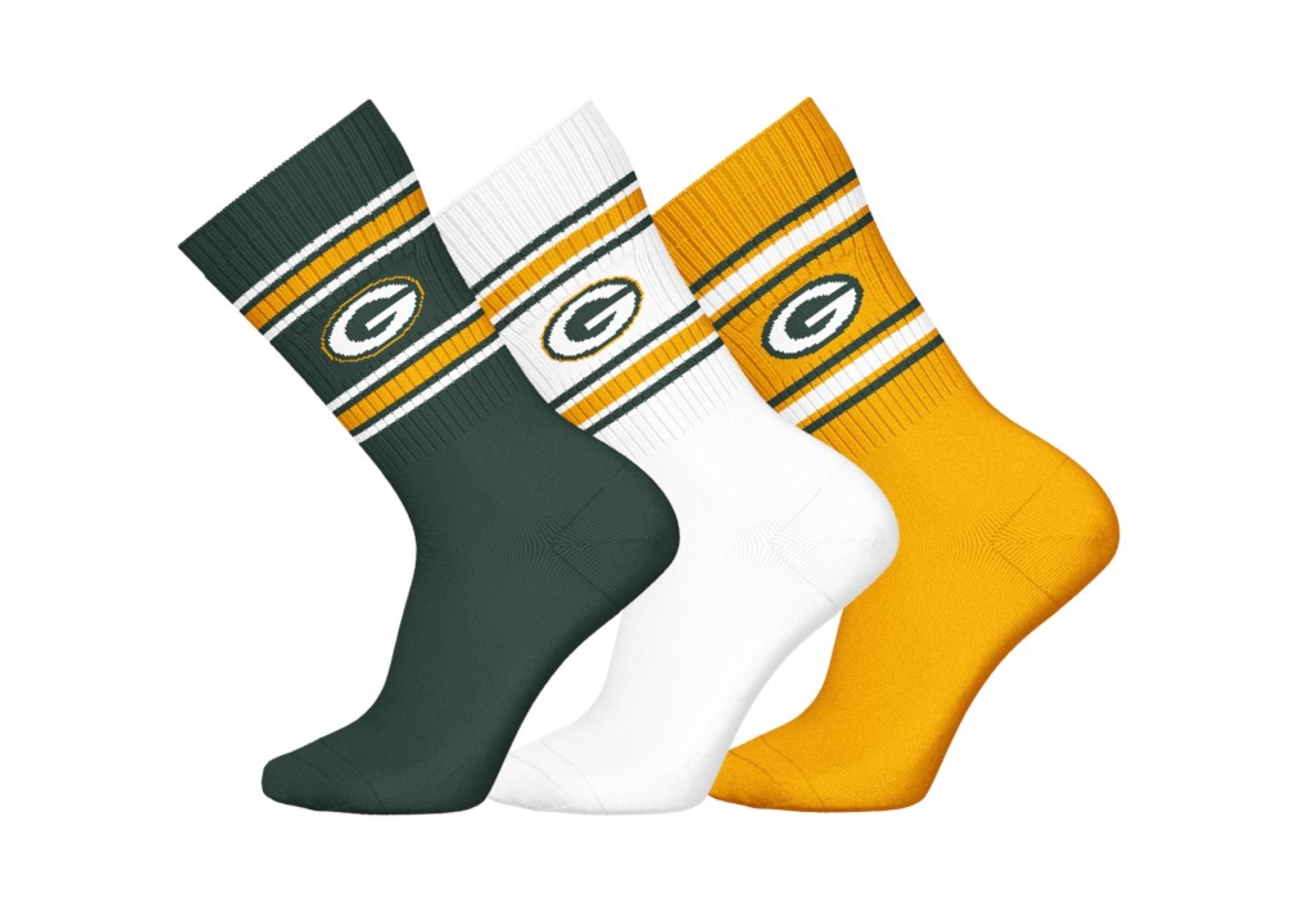 Green Bay Packers 3pk Crew Socks(Altes Design)
