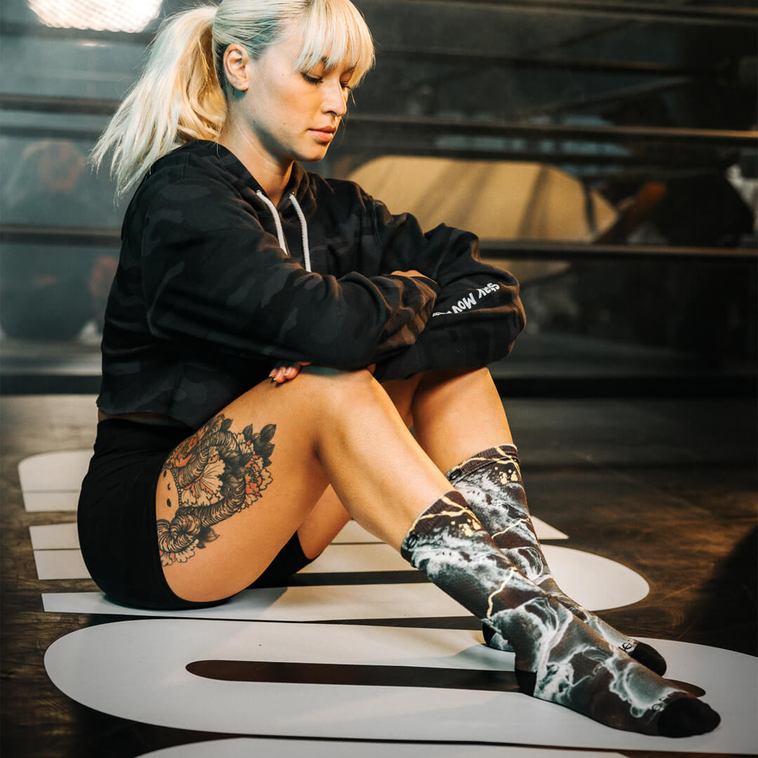 Performance Compression Socks Dark Marble