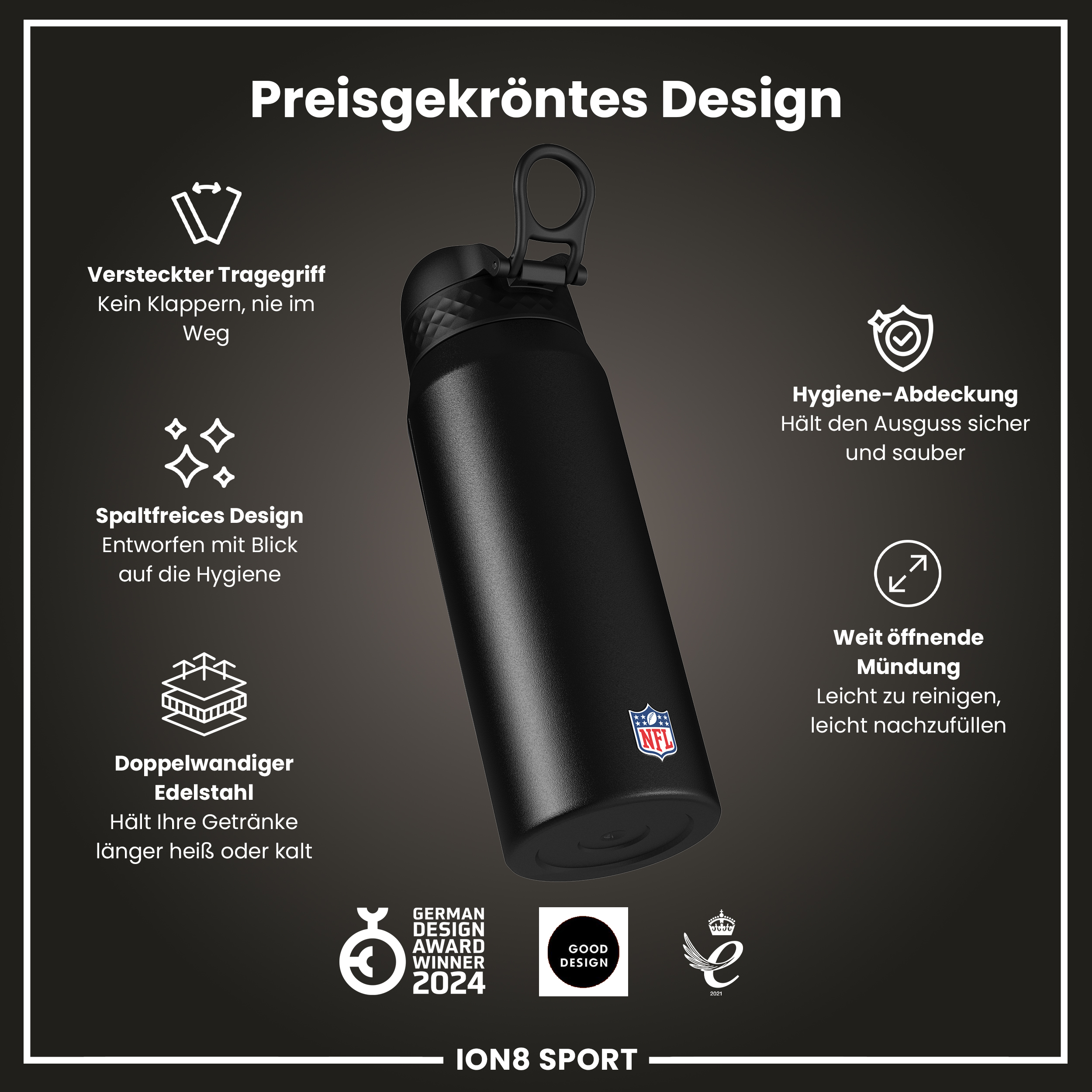 Washington Commanders Steel Water Bottle 750ml