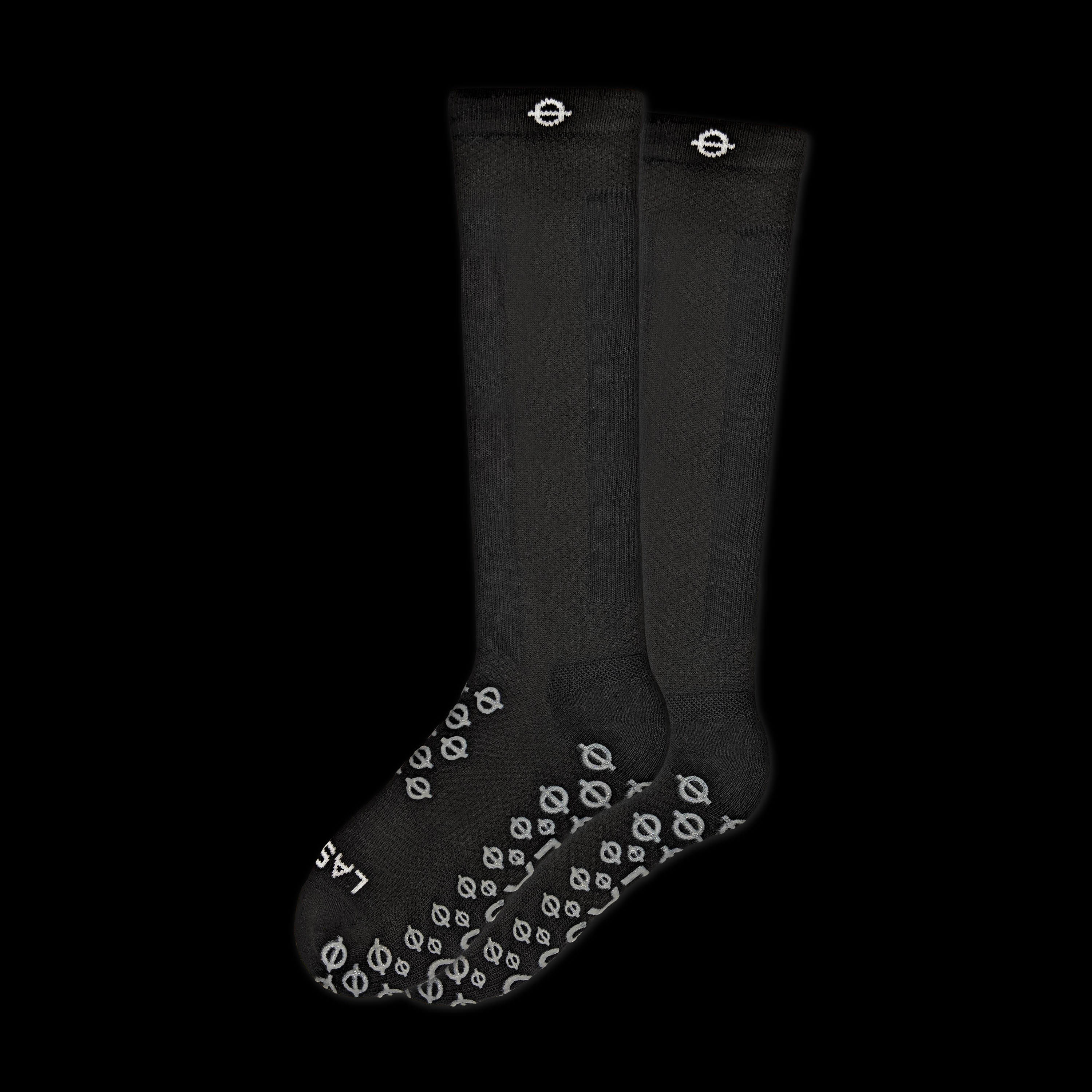 Knee High Compression Grip Socks Black